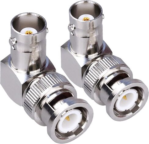 TUOLNK BNC Male to Female Elbow Adapter 90 Degree RF Coax Connector for Security Cameras/Extension Cable Connector Right Angle 2pcs in Kuwait