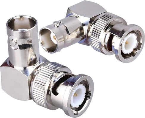TUOLNK BNC Male to Female Elbow Adapter 90 Degree RF Coax Connector for Security Cameras/Extension Cable Connector Right Angle 2pcs in Kuwait