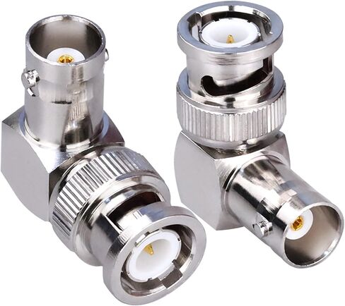 TUOLNK BNC Male to Female Elbow Adapter 90 Degree RF Coax Connector for Security Cameras/Extension Cable Connector Right Angle 2pcs in Kuwait