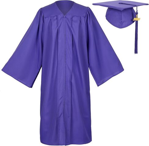 Unisex Matte Graduation Gown and Cap Set with Tassel for Middle High School Bachelor in Saudi Arabia