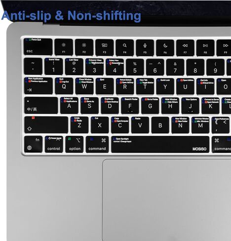 غطاء لوحة المفاتيح MOSISO رفيع للغاية متوافق مع MacBook Air 15 بوصة M4 A3241 M3 A3114 M2 A2941/Air 13.6 M4 A3240 M3 A3113 M2 A2681/Pro 14/16 M4 M3 M2 M1، Mac OS X Shortcut، شفاف in Saudi Arabia