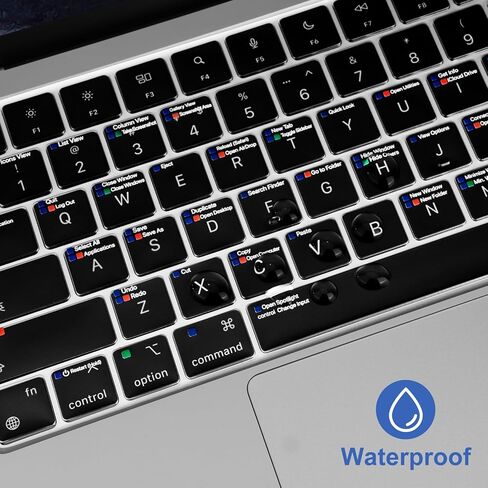 غطاء لوحة المفاتيح MOSISO رفيع للغاية متوافق مع MacBook Air 15 بوصة M4 A3241 M3 A3114 M2 A2941/Air 13.6 M4 A3240 M3 A3113 M2 A2681/Pro 14/16 M4 M3 M2 M1، Mac OS X Shortcut، شفاف in Saudi Arabia