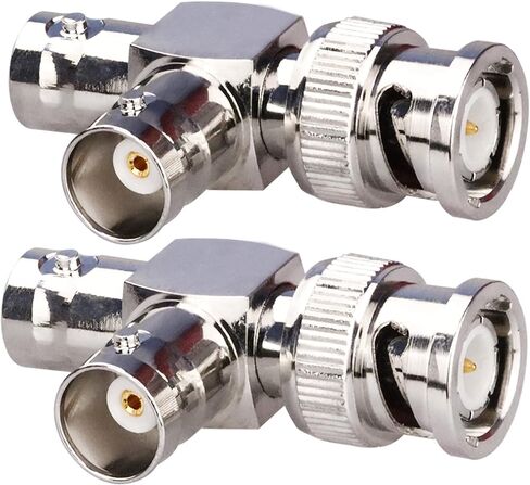 TUOLNK BNC Male to Female Elbow Adapter 90 Degree RF Coax Connector for Security Cameras/Extension Cable Connector Right Angle 2pcs in Kuwait