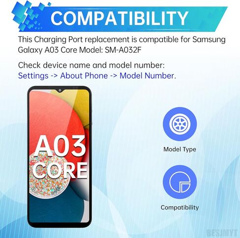 لمنفذ الشحن Samsung Galaxy A03 Core استبدال شاحن USB Dock Type-C موصل لوحة الكابلات المرنة مع مقبس ميكروفون سماعة الرأس ومنفذ إصلاح إصلاح SM-A032F in Saudi Arabia