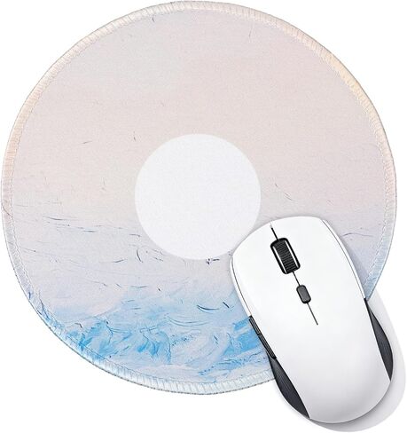 PATIKIL Donut Round Mouse Pad, 7.9 Inch Donut Printed Mouse Pad Candy Desert Colored Non-Slip Rubber Desk Mat for Office Home Laptop Computer Desk Accessories, Cream Yellow in Saudi Arabia