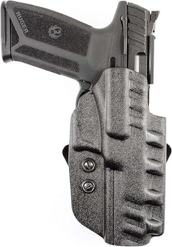 DeSantis Cazzuto Holster, Thermoplastic Material, Unisex Gun Holster with Belt Slot Attachment, Fits RUGER-57 WITH RED DOT SIGHT, 57 WITHOUT RED DOT SIGHT, Right-Hand Version, Black in Saudi Arabia