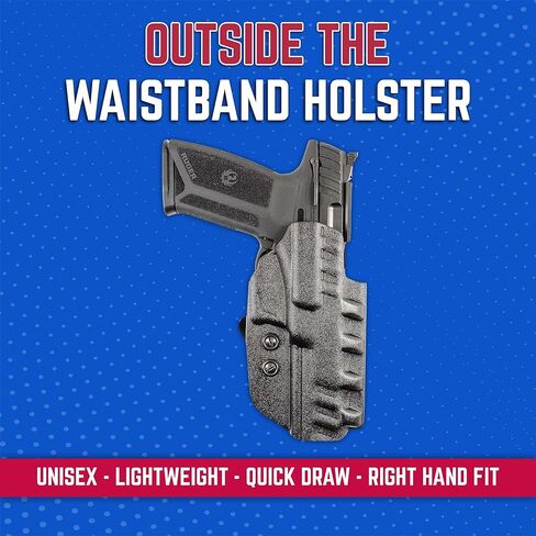 DeSantis Cazzuto Holster, Thermoplastic Material, Unisex Gun Holster with Belt Slot Attachment, Fits RUGER-57 WITH RED DOT SIGHT, 57 WITHOUT RED DOT SIGHT, Right-Hand Version, Black in Saudi Arabia