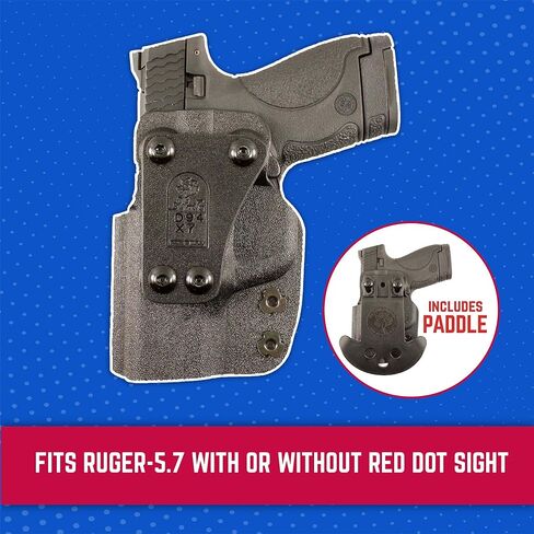 DeSantis Cazzuto Holster, Thermoplastic Material, Unisex Gun Holster with Belt Slot Attachment, Fits RUGER-57 WITH RED DOT SIGHT, 57 WITHOUT RED DOT SIGHT, Right-Hand Version, Black in Saudi Arabia