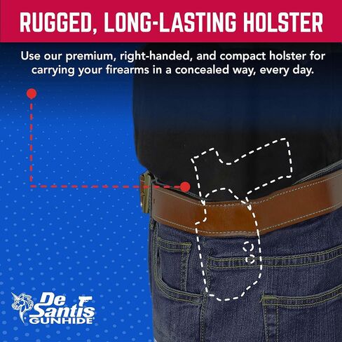 DeSantis Cazzuto Holster, Thermoplastic Material, Unisex Gun Holster with Belt Slot Attachment, Fits RUGER-57 WITH RED DOT SIGHT, 57 WITHOUT RED DOT SIGHT, Right-Hand Version, Black in Saudi Arabia