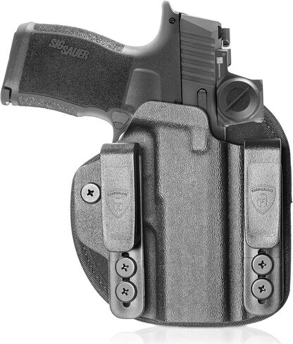 حافظة WARRIORLAND Hybrid Kydex والنايلون، اختيارية لـ Glock 17/19/19X/ 43/ 43X MOS، Taurus G2C /G3C، Sig P320 / P365/ P365X/ P365XL، 1911 5 بوصة (بدون سكة) والمزيد، قطع بصريات، حمل مخفي IWB in Saudi Arabia