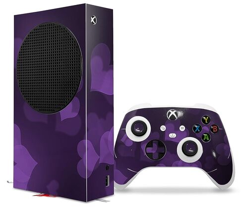 غلاف WraptorSkinz Skin متوافق مع وحدة التحكم ووحدة التحكم XBOX Series S لعام 2020 Bokeh Hearts Purple (XBOX غير متضمن) in Kuwait
