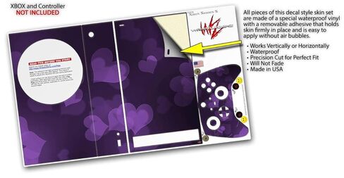 غلاف WraptorSkinz Skin متوافق مع وحدة التحكم ووحدة التحكم XBOX Series S لعام 2020 Bokeh Hearts Purple (XBOX غير متضمن) in Kuwait