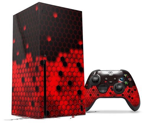 ملصق من الفينيل من WraptorSkinz متوافق مع وحدة التحكم ووحدة التحكم XBOX Series X - أحمر سداسي (وحدة التحكم في الألعاب غير متضمنة) in Kuwait