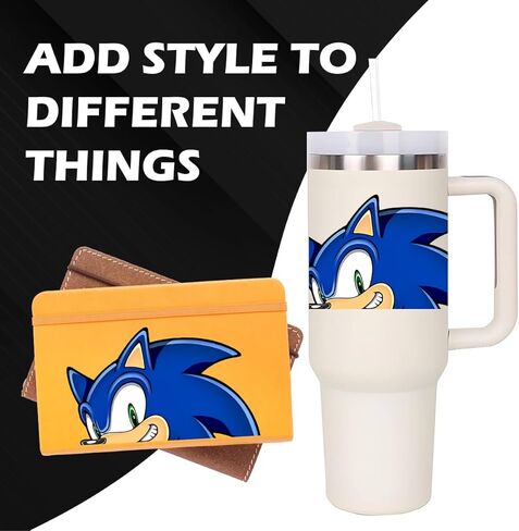 Speed Hedgehog Colorful Decal Stickers for Cars Laptop Water Bottle Flask Skateboard Wall Decor UV Resistant 3.6" in x 6" in (Bluee) in Saudi Arabia
