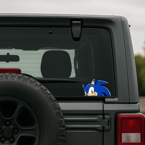 Speed Hedgehog Colorful Decal Stickers for Cars Laptop Water Bottle Flask Skateboard Wall Decor UV Resistant 3.6" in x 6" in (Bluee) in Saudi Arabia