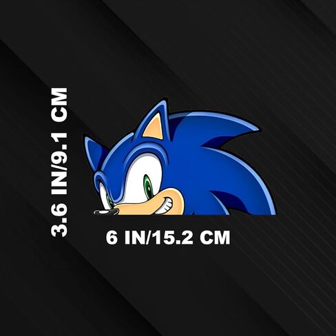 Speed Hedgehog Colorful Decal Stickers for Cars Laptop Water Bottle Flask Skateboard Wall Decor UV Resistant 3.6" in x 6" in (Bluee) in Saudi Arabia