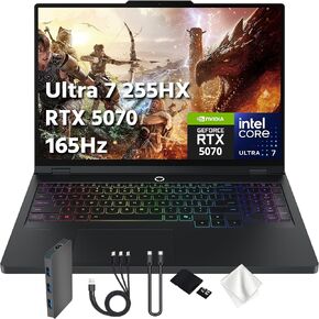 Lenovo Legion Pro 5i 16 بوصة WQXGA 165 هرتز OLED AI-كمبيوتر محمول للألعاب، Intel 20-Core Ultra7 255HX، GeForce RTX 5070 8GB GDDR7، ذاكرة وصول عشوائي 16 جيجابايت، 1 تيرابايت PCIe SSD، إضاءة خلفية، Win 11 Pro، أسود، محطة إرساء 1 تيرابايت in Kuwait