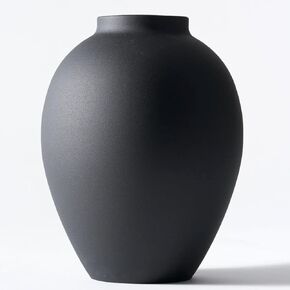 Large Black Flower Vase for Bedroom Decor Living Room Table, Black Arlo Vase Matte, Iron Metal Vases Home Decor, Wabi Sabi Decor in Saudi Arabia