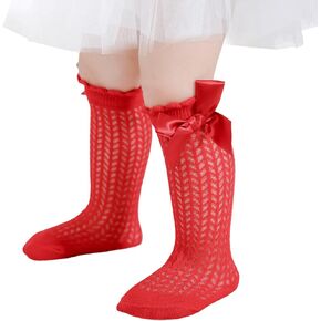 جوارب طويلة للركبة للأطفال حديثي الولادة جوارب طويلة مكشكشة للأطفال الرضع جوارب طويلة للفتيات جوارب موحدة in Kuwait