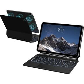 aoub Floating Magnetic Keyboard for iPad A16 11th /10th Generation 11 inch/ 10.9 inch 2025/2022, Touchpad Keyboard with 7 Color Backlit, Black in Kuwait