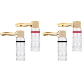 Right Angle Banana Plugs Adapter Connector Dual Screw Lock Audio Speaker Jack Amplifier Banana Terminal Connectors(Elastic Pin) in Saudi Arabia