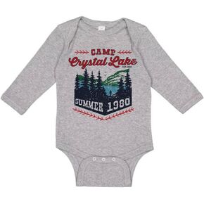 TeesAndTankYou Camp Crystal Lake Long Sleeve Baby Infant Bodysuit in Kuwait
