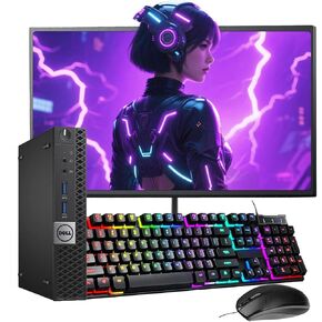 Dell OptiPlex 3040 Mini Desktop Computer PC, Windows 11 Pro, with 23.8 inch FHD Monitor, Core i5-6500, 8GB RAM, 256GB SSD, Mouse, Keyboard, USB WiFi (Renewed) in Kuwait