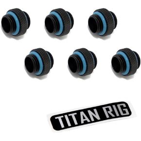 XSPC G1/4" 5mm Male to Male Fitting, Matte Black, 6-Pack in Kuwait