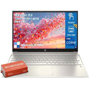 كمبيوتر محمول HP Pavilion بشاشة لمس مقاس 15 بوصة، كمبيوتر محمول للأعمال بشاشة لمس FHD مقاس 15.6 بوصة، Windows 11 Pro | لوحة أرقام مكونة من 10 مفاتيح | Lunar Gold | Intel Core i5 • ذاكرة وصول عشوائي (RAM) سعة 64 جيجابايت ومحرك أقراص SSD سعة 2 تيرابايت in Kuwait
