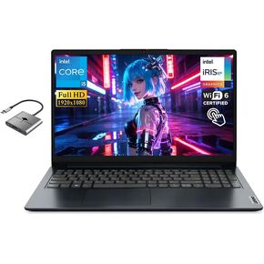 كمبيوتر محمول Lenovo IdeaPad 15.6 بوصة FHD يعمل باللمس، Intel 10-Core i5-1335U (حتى 4.6 جيجا هرتز) 16 جيجا بايت رام 512 جيجا SSD، Intel Iris Xe Graphics WiFi 6 Win11 عمر بطارية طويل مع كمبيوتر ملحق لطلاب الأعمال in Kuwait