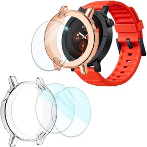 متوافق مع مجموعة واقي الشاشة والجراب CMF Watch 3 pro، طبقة واقية من الزجاج المقوى عالي الدقة مضاد للخدش وغطاء إطار ناعم من مادة TPU (عبوة من 3+2) in Kuwait