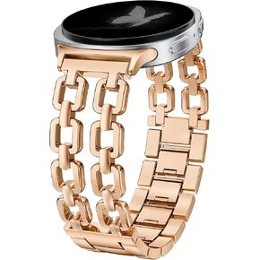 أحزمة معدنية من Wearlizer متوافقة مع ساعة Samsung Galaxy Watch 8 Band 40mm 44mm/Watch 8 Classic 46mm، لا توجد فجوة أنيقة من الفولاذ المقاوم للصدأ سلسلة أساور المعصم للنساء in Saudi Arabia