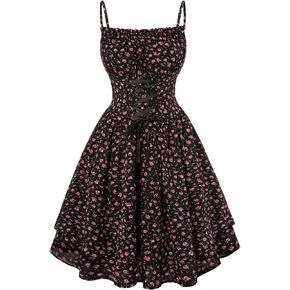 Scarlet Darkness Summer Sundress for Women Floral Sleeveless Spaghetti Strap Dress in Saudi Arabia