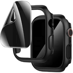 حافظة Suoman 2+2 لساعة Apple Series 11/10 مقاس 46 مم، [مضادة للظهور] واقي شاشة ناعم للخصوصية من مادة TPU + غطاء حماية صلب من البولي كربونات لساعة iWatch 46 مم in Kuwait