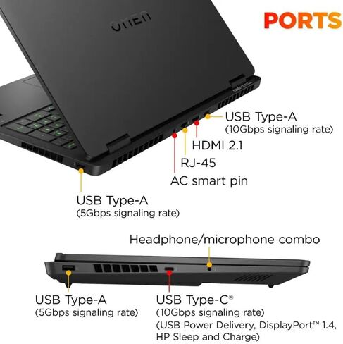 الكمبيوتر المحمول HP Omen للألعاب: شاشة 16.0 بوصة WQXGA 2560x1600 240 هرتز • AMD Ryzen AI 9 365 • ذاكرة DDR5 SDRAM سعة 64 جيجابايت • محرك أقراص NVMe SSD سعة 4 تيرابايت • W11P • Wi-Fi 6E لوحة مفاتيح رقمية NVIDIA GeForce RTX 5070 in Saudi Arabia