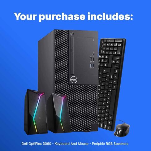 Dell OptiPlex 3060 Tower PC | Intel Core i5-8500 | 16GB RAM | 1TB SSD | Quadro P620 | Windows 11 Pro | WiFi | BT | Periphio Keyboard & Mouse | RGB Speakers - Renewed in Saudi Arabia