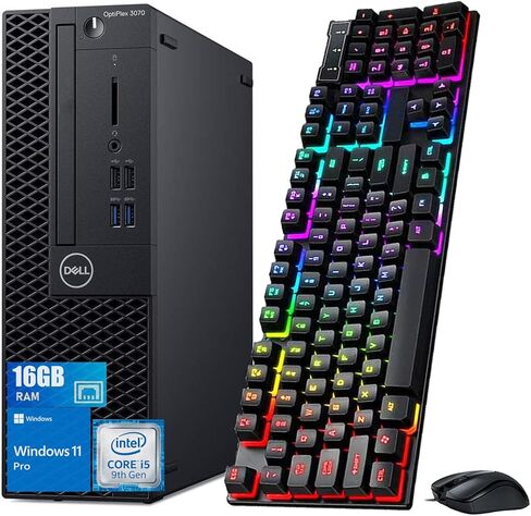 Dell OptiPlex 3070 SFF Business Desktop Computer, Intel Core i5-9500, 16GB RAM, 256GB SSD, WiFi, HDMI, Keyboard & Mouse, Professional Compact PC, Windows 11 Pro (Renewed) in Kuwait