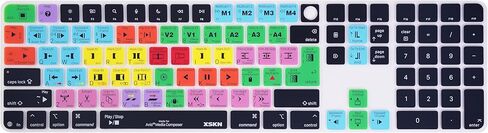 XSKN Avid Media Composer Shortcuts Keyboard Cover Skin Fits for Apple 2024 iMac M4 Chip Magic Keyboard with Touch ID and Numeric Keypad A3119 in Saudi Arabia