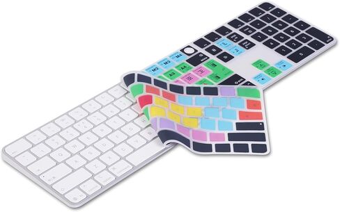XSKN Avid Media Composer Shortcuts Keyboard Cover Skin Fits for Apple 2024 iMac M4 Chip Magic Keyboard with Touch ID and Numeric Keypad A3119 in Saudi Arabia