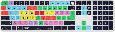 XSKN Avid Media Composer Shortcuts Keyboard Cover Skin Fits for Apple 2024 iMac M4 Chip Magic Keyboard with Touch ID and Numeric Keypad A3119 in Saudi Arabia