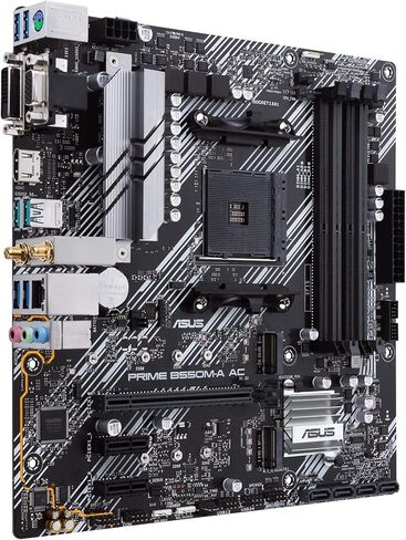 اللوحة الأم ASUS Prime B550M-A AC AMD AM4 (الجيل الثالث Ryzen™) Micro ATX (PCIe 4.0، WiFi، ذاكرة ECC، 1 جيجا بايت LAN، HDMI 2.1/D-Sub، 4K@60HZ، رأس RGB قابل للعنونة من الجيل الثاني ومزامنة Aura) (متجدد) in Kuwait