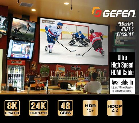 كابل Gefen 8K Gaming HDMI 2.1 (1 متر/3.3 قدم) - سرعة فائقة معتمدة 48 جيجابت في الثانية لأجهزة PS5 وXbox Series X والكمبيوتر الشخصي، يدعم 4K@120 هرتز وVRR وALLM وeARC للعب النهائي in Kuwait