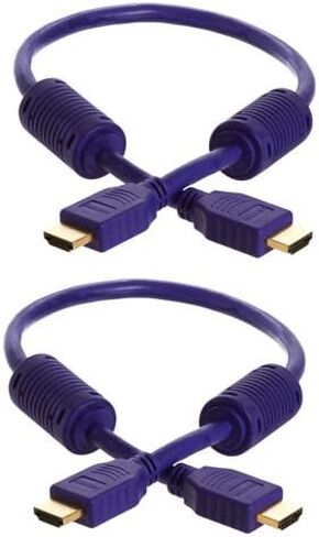 Cmple - عبوتان من كابل HDMI عالي السرعة باللون الأرجواني بطول 1.5 قدم، مطلي بالذهب in Saudi Arabia