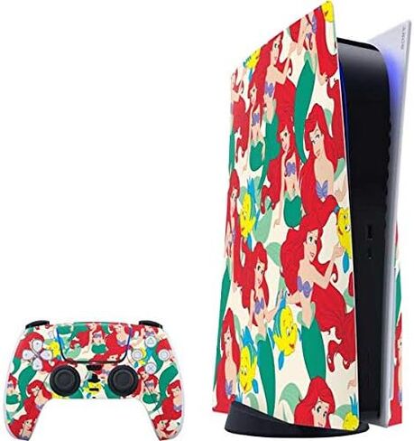 غلاف Skinit المخصص للألعاب متوافق مع حزمة PS5 - مرخص رسميًا من Disney The Little Mermaid Ariel وهو جزء من تصميم عالمك in Kuwait
