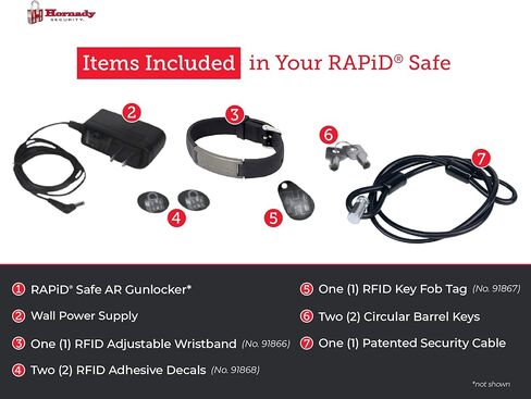 Hornady RAPiD Safe AR Gun Locker مع دخول مجاني باللمس RFID - بندقية مقاومة للعبث آمنة مثالية لتخزين ملحقات الأسلحة والبنادق والبنادق - بندقية بندقية شديدة التحمل آمنة للمنزل والمركبة - 98190 in Saudi Arabia