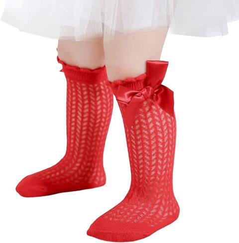 جوارب طويلة للركبة للأطفال حديثي الولادة جوارب طويلة مكشكشة للأطفال الرضع جوارب طويلة للفتيات جوارب موحدة in Kuwait