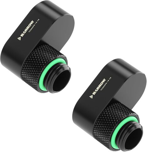 Barrow 2Pcs G1/4" 360° Rotation Offset Fitting, Offset 15mm Male to Famale Connector, 360 Degree Rotary Offset Adapter, Multi-Link Adapter Fittings for PC Water Cooling System (POM,Black) in Saudi Arabia