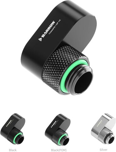 Barrow 2Pcs G1/4" 360° Rotation Offset Fitting, Offset 15mm Male to Famale Connector, 360 Degree Rotary Offset Adapter, Multi-Link Adapter Fittings for PC Water Cooling System (POM,Black) in Saudi Arabia