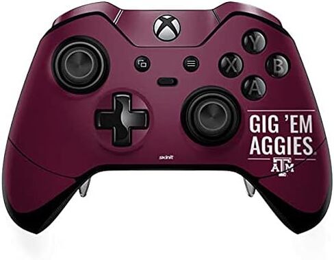 ملصق Skinit المخصص للألعاب متوافق مع وحدة تحكم Xbox One Elite - تصميم College Gig Em Aggies مرخص رسميًا in Kuwait