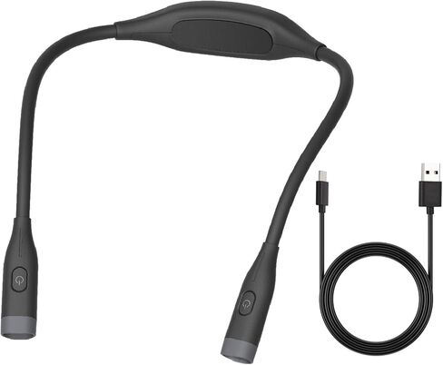 مصباح رقبة LED قابل للتعديل، مريح للارتداء، نسيج ABS مناسب لعشاق الكتب، المتحمسين للحرف اليدوية، الركض الليلي، ضوء رقبة LED قابل لإعادة الشحن للقراءة in Kuwait